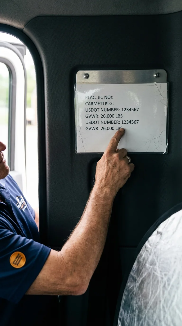 USDOT licensing placard verification in Belford
